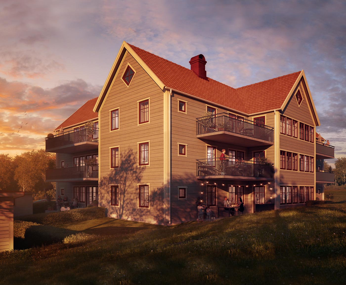 Axeby Bostad projekt Parkvillorna